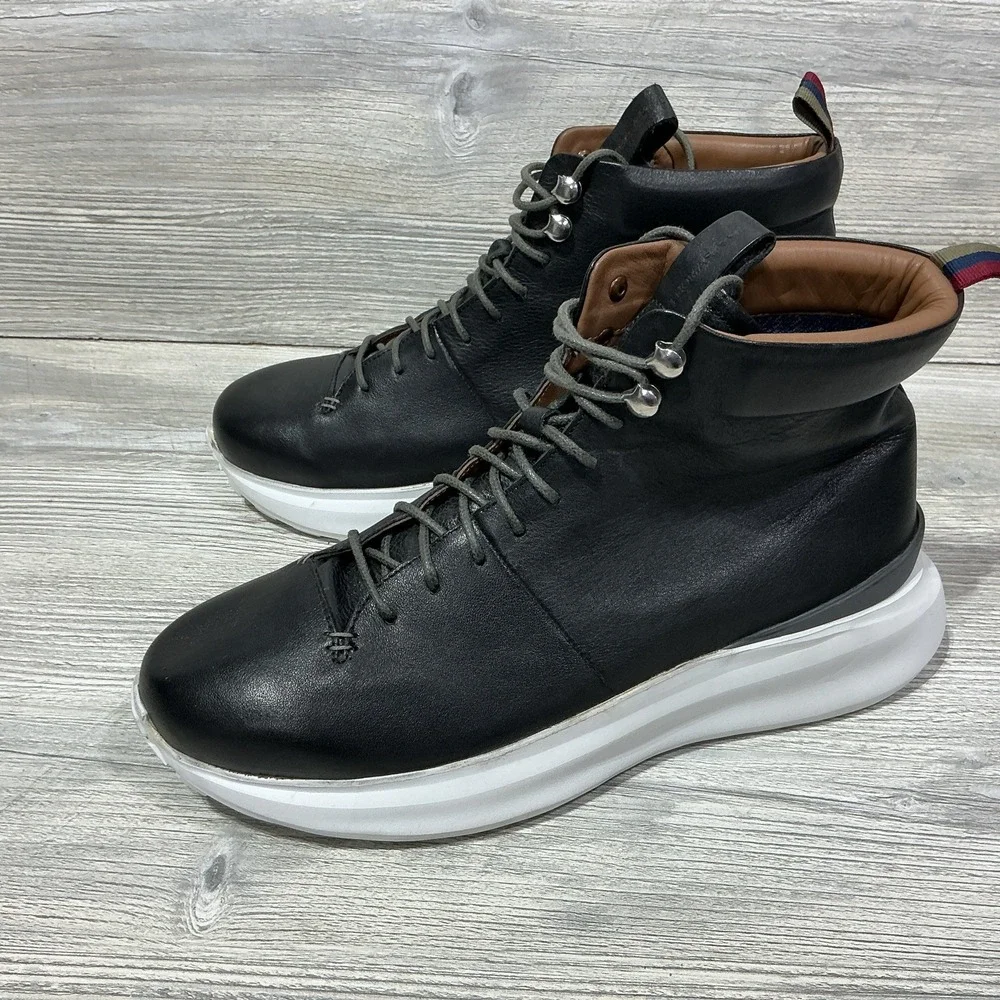 Thomas & Vine Black Leather Gentleman's Lace Up Extra Light Casual Boots Size 10